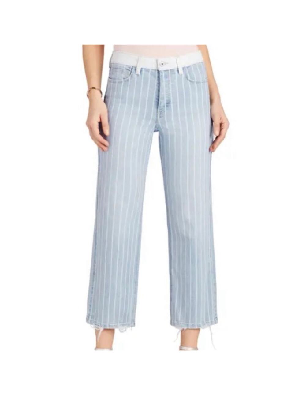 Sam Edelman The Chelsea Diani stripe wide leg crop ankle jeans womens 26